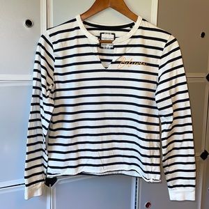 Blue &White Striped Long Sleeve Shirt